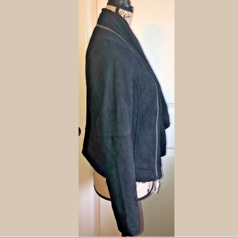 Miss Me Zip Detail Open Front Moto Jacket S Black - Picture 5 of 8